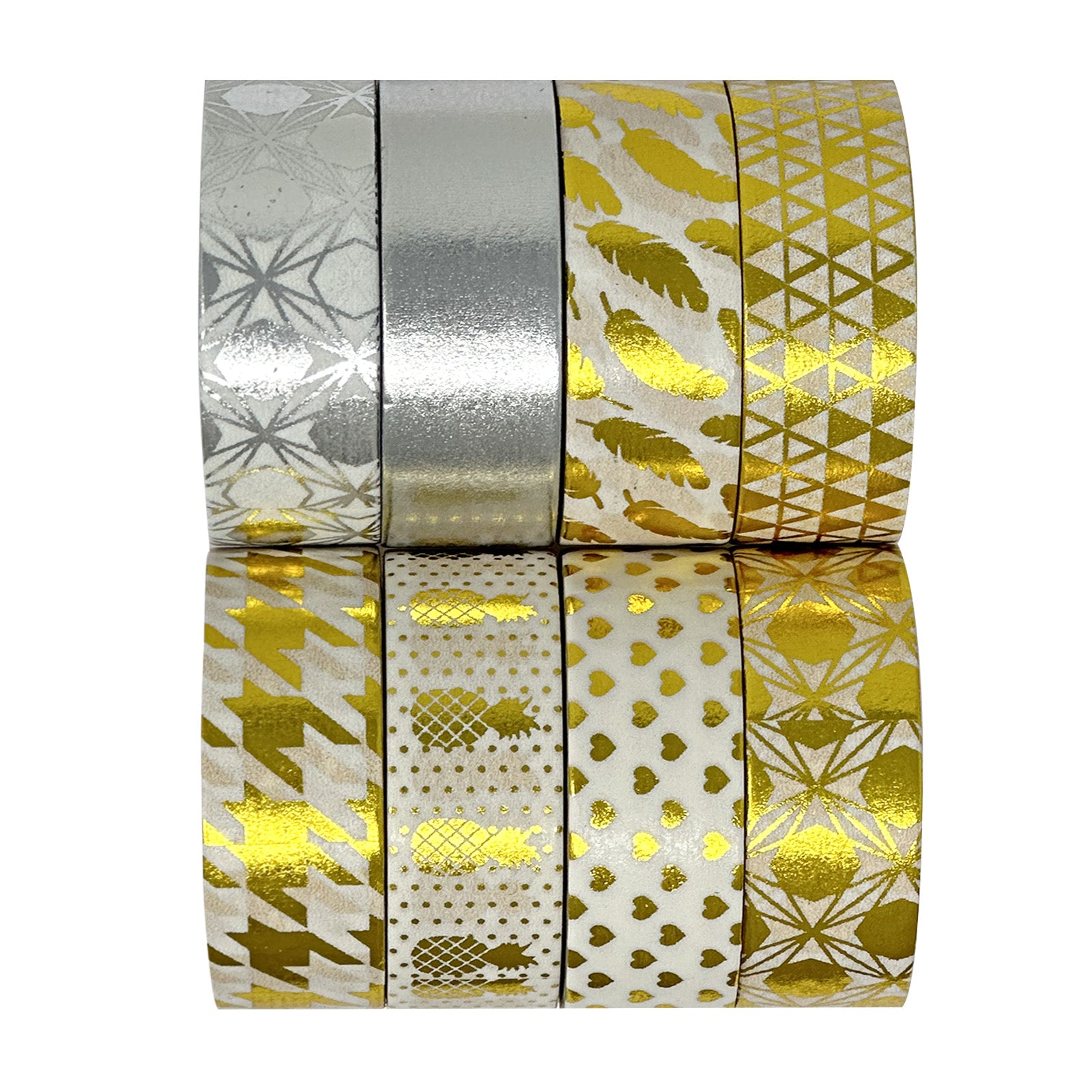 Wrapables Metallic Foil Washi Masking Tape Collection (Set of 8)