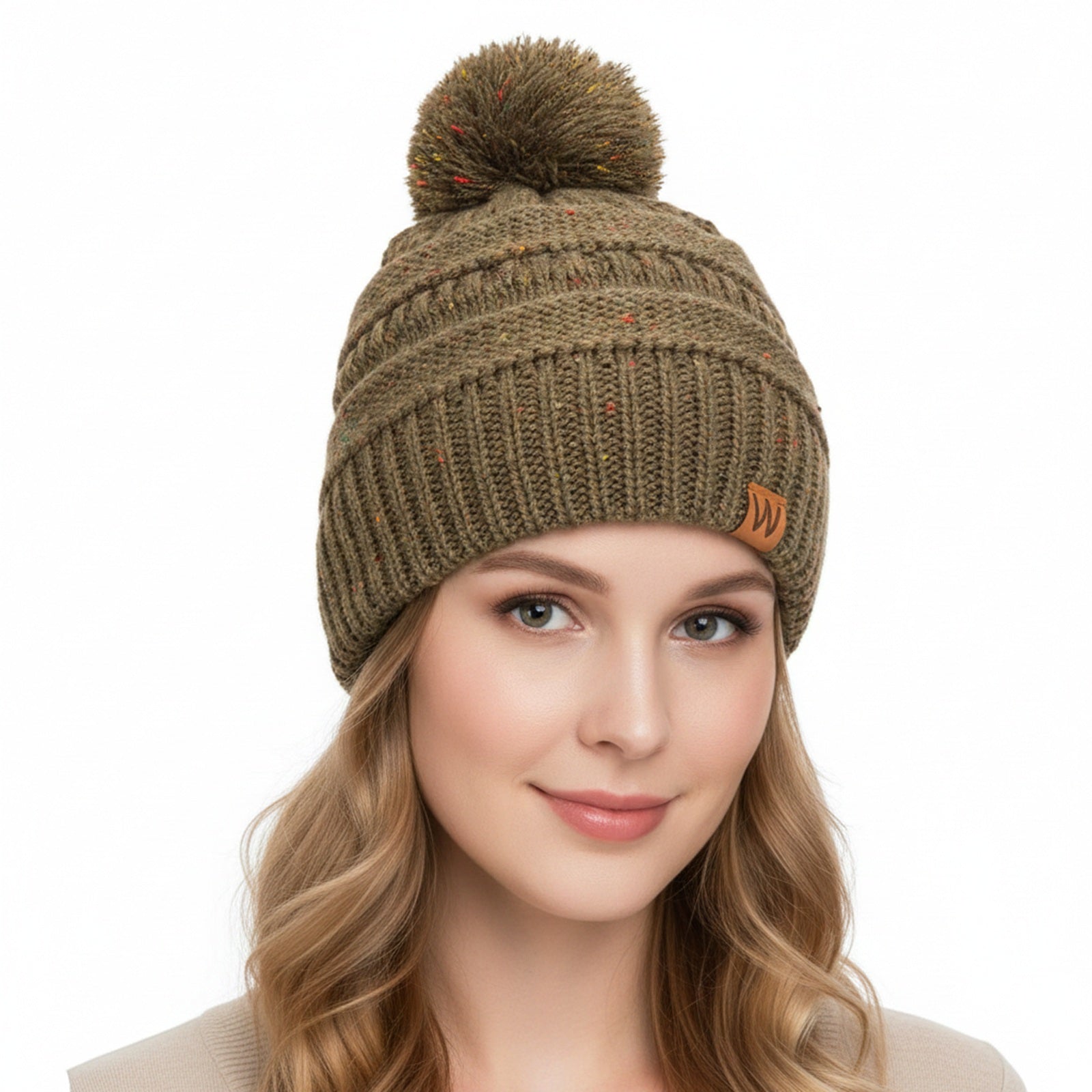 Wrapables Warm Knit Confetti Beanie with Pom Pom