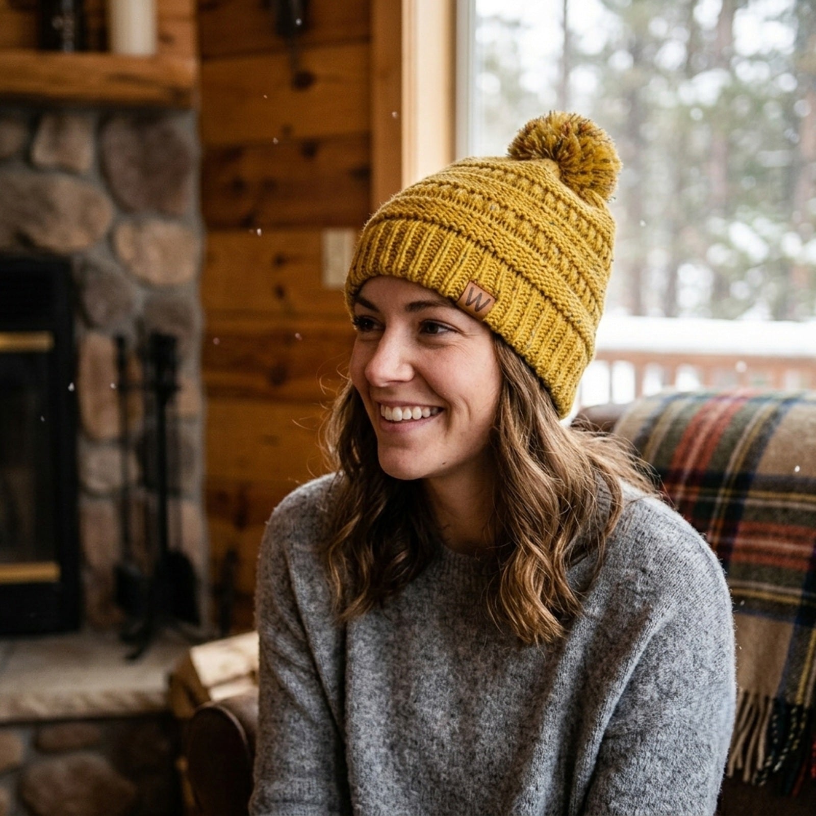 Wrapables Warm Knit Confetti Beanie with Pom Pom