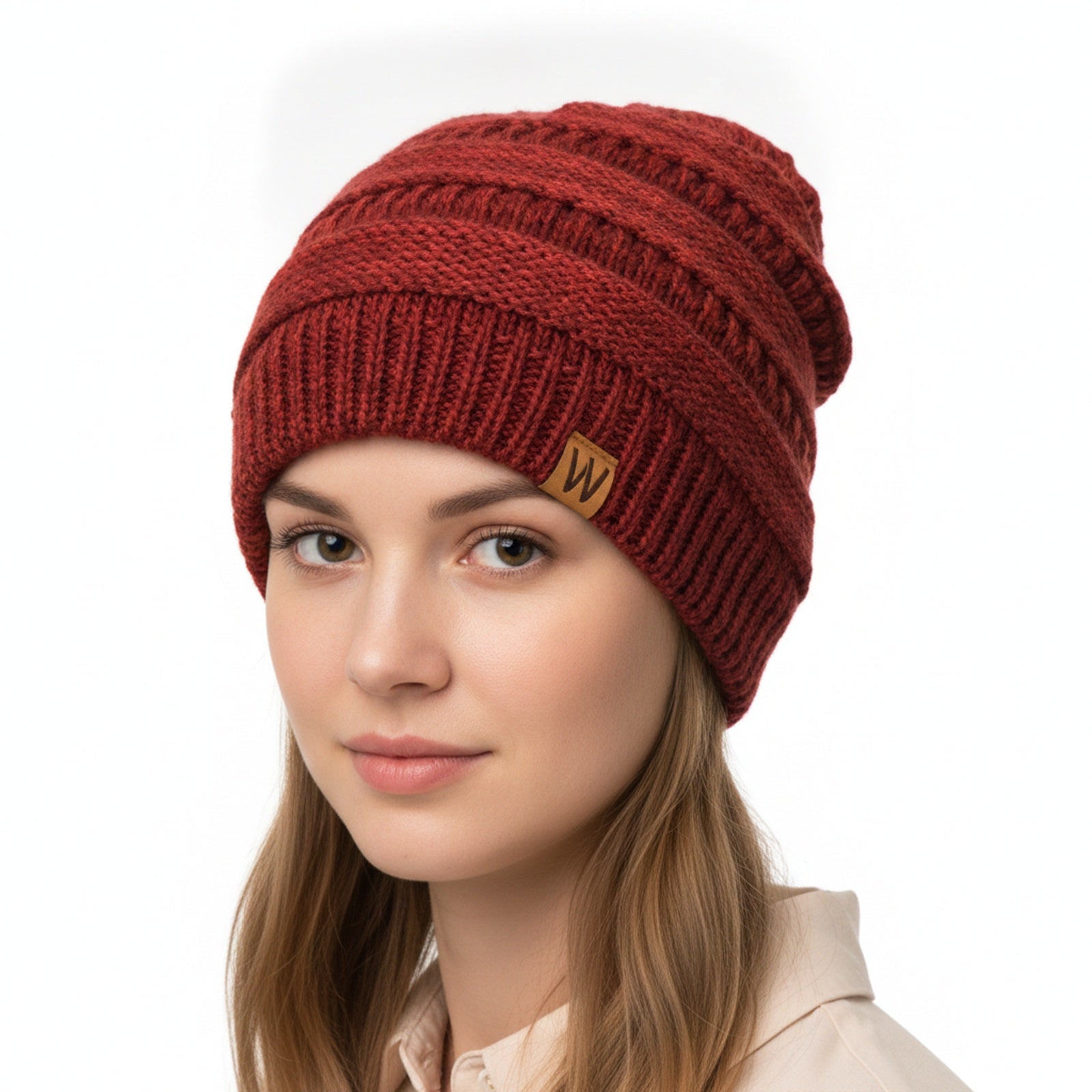 Wrapables Two Tone Knit Beanie Cap Hat