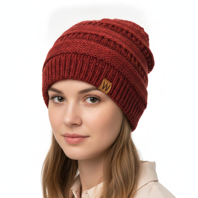 Wrapables Two Tone Knit Beanie Cap Hat
