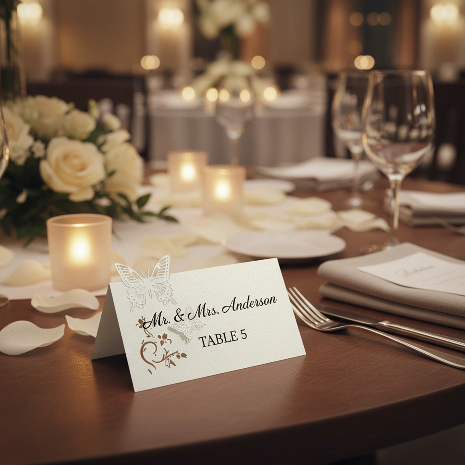 Wrapables Butterflies Wedding Decor Table Name Place Cards (Set of 50)