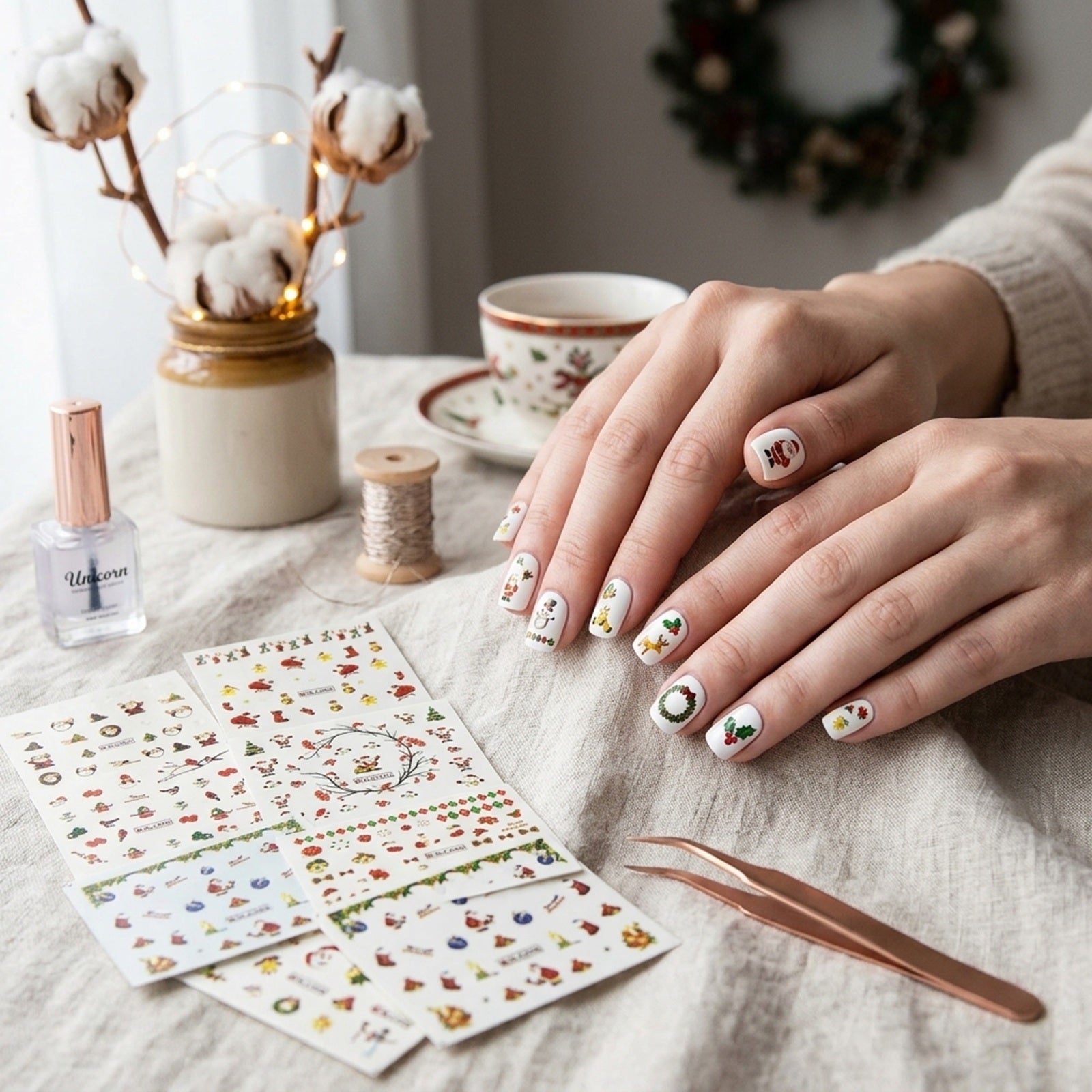Wrapables Christmas Water Slide Nail Art Decals Water Transfer Nail Decals (44 Sheets/Over 800 Decals)