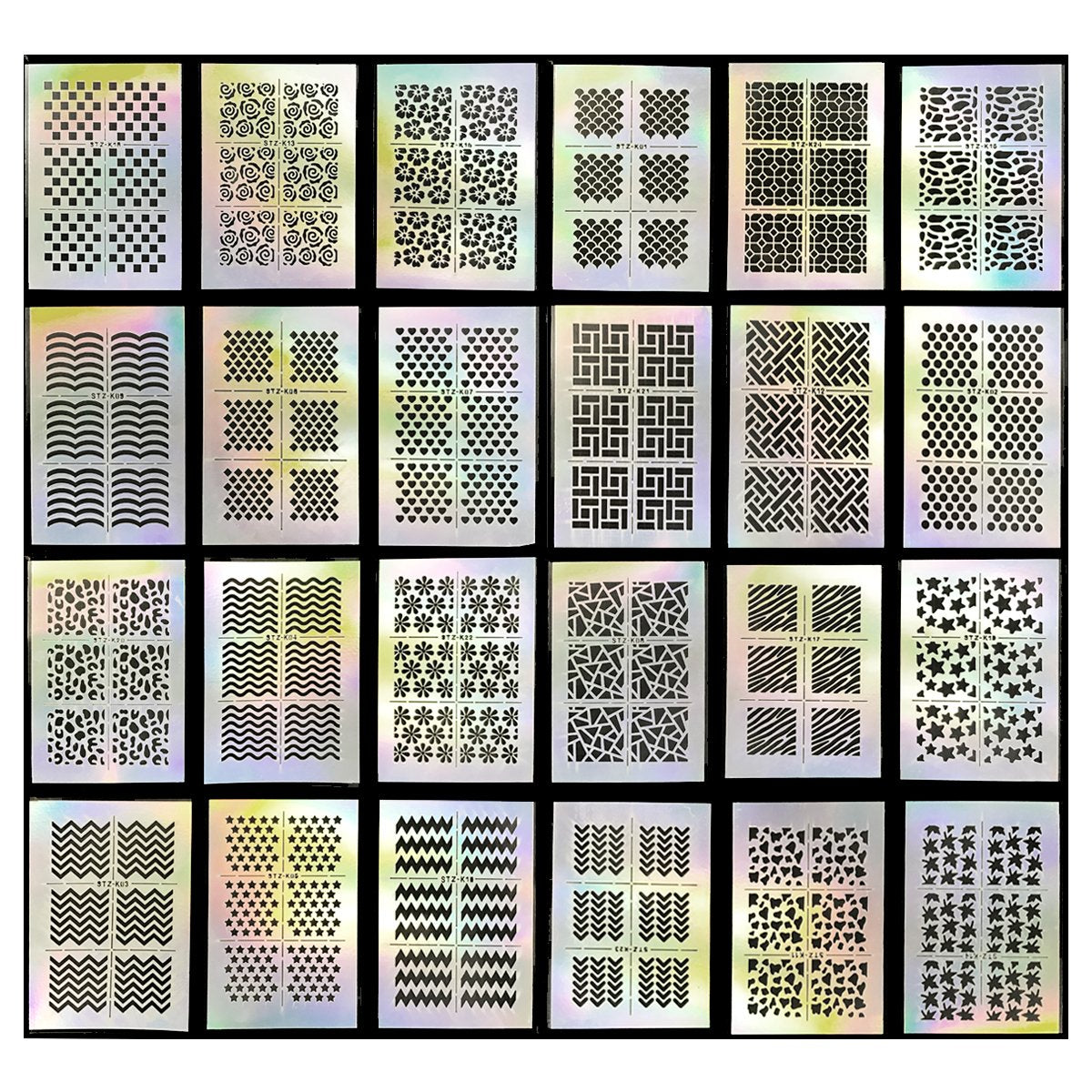 Wrapables 24 Designs Holographic Manicure Nail Art