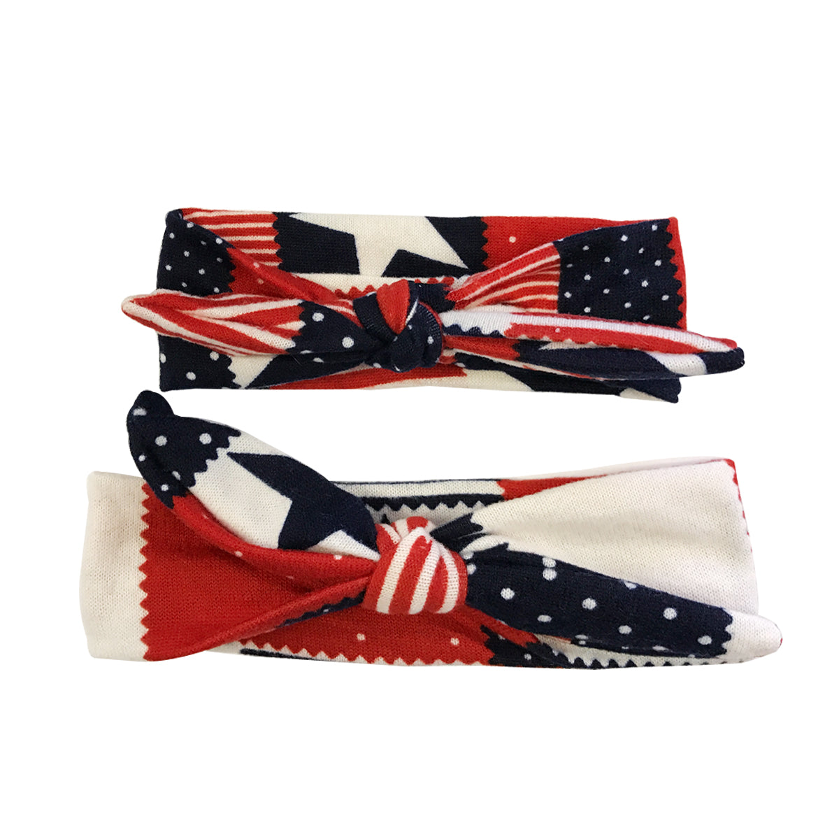 Wrapables Mommy and Me Boho Headband Headwrap, Red White and Blue