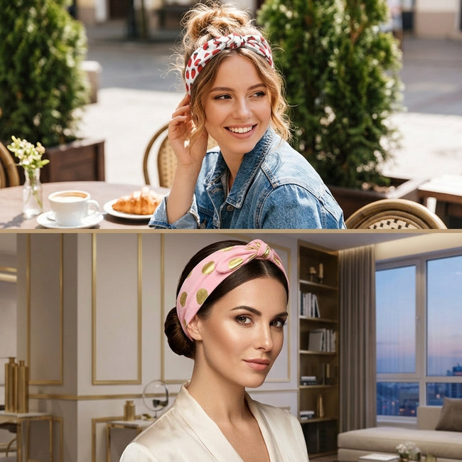 Wrapables Girls Boho Knotted Headband Headwrap (Set of 4)