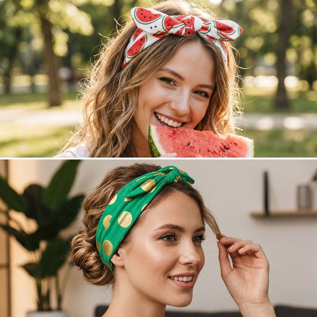 Wrapables Girls Boho Knotted Headband Headwrap (Set of 4), Fruity