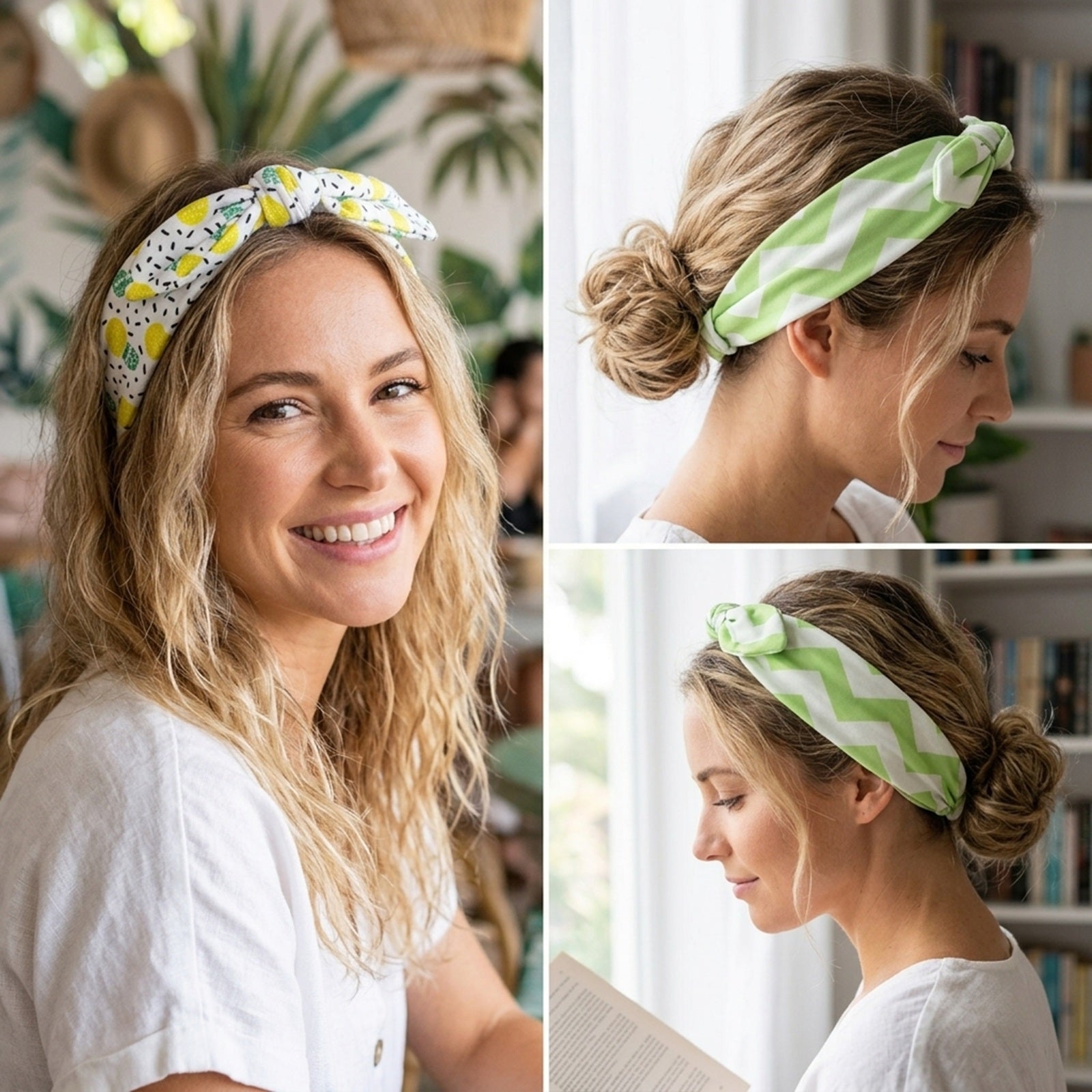 Wrapables Girls Boho Knotted Headband Headwrap (Set of 4)