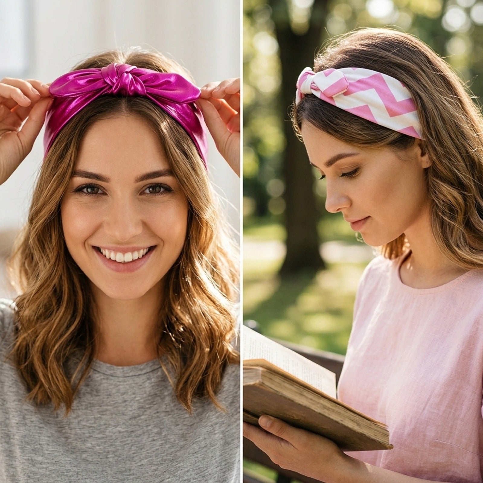 Wrapables Girls Boho Knotted Headband Headwrap (Set of 4)
