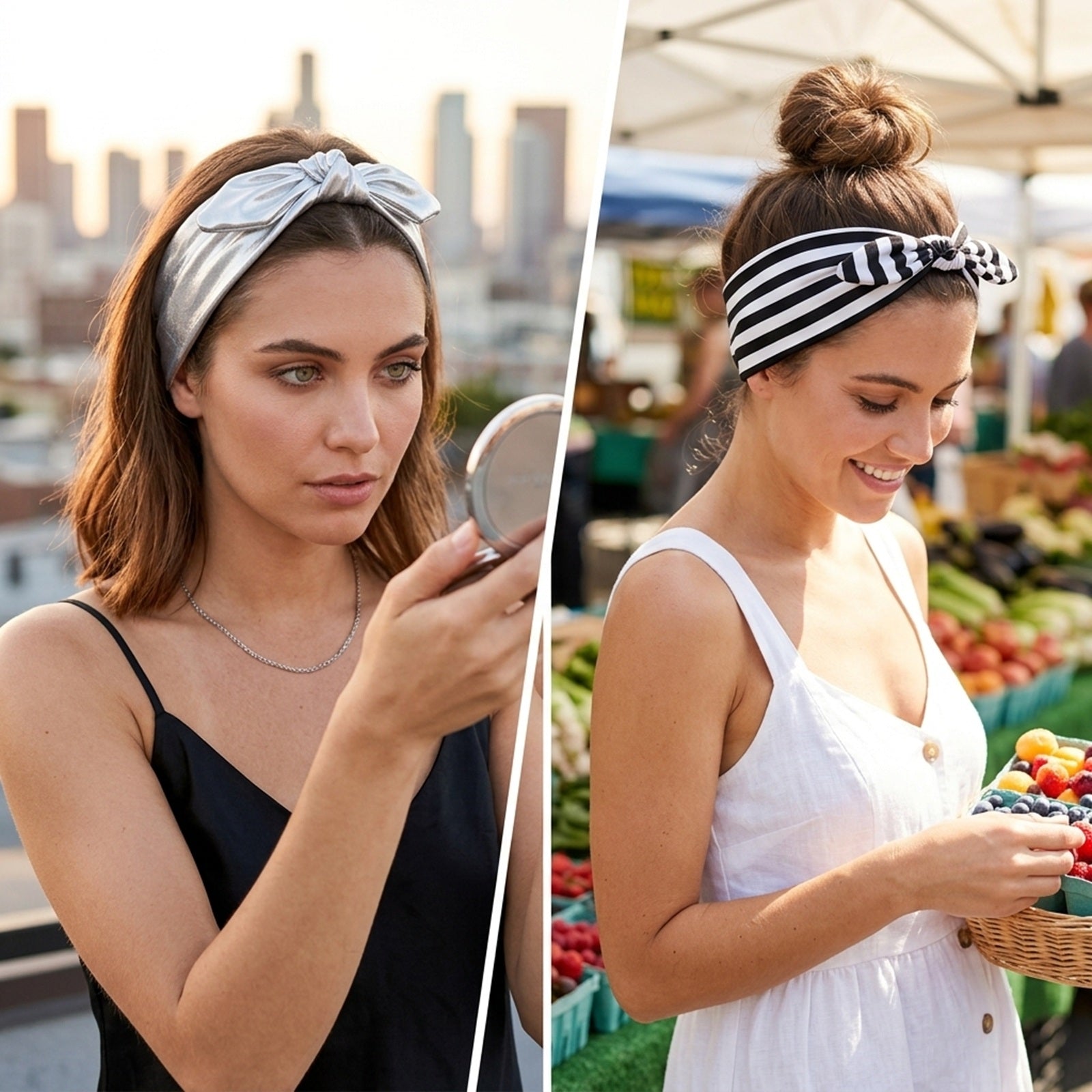 Wrapables Girls Boho Knotted Headband Headwrap (Set of 4)