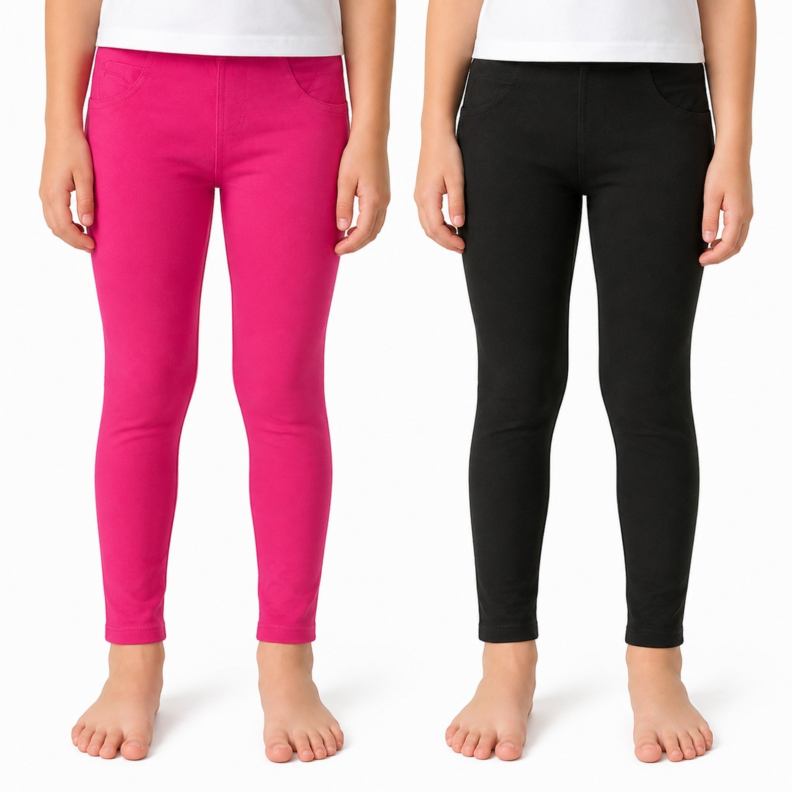 Wrapables Faux Jean Skinny Leggings for Girls (Set of 2)