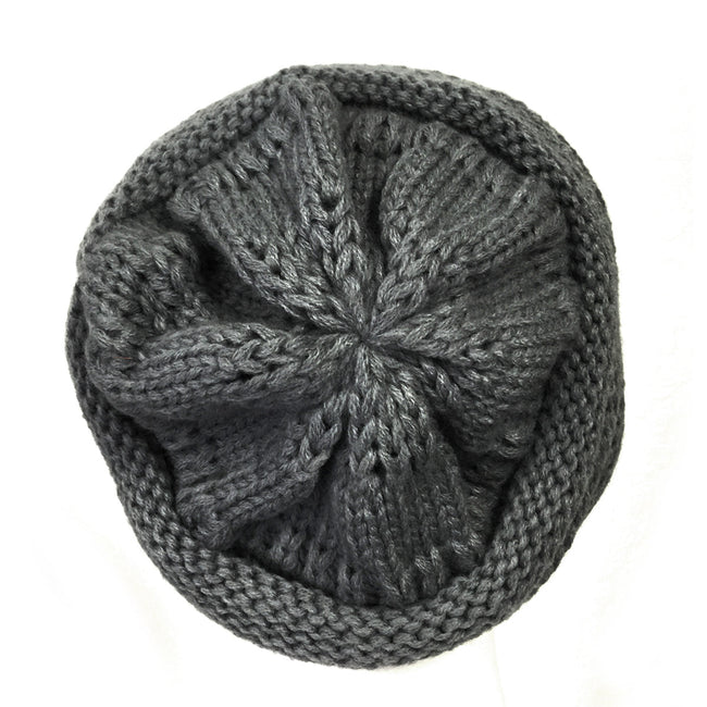 Wrapables Slouchy Winter Beanie Cap Hat, Charcoal Gray