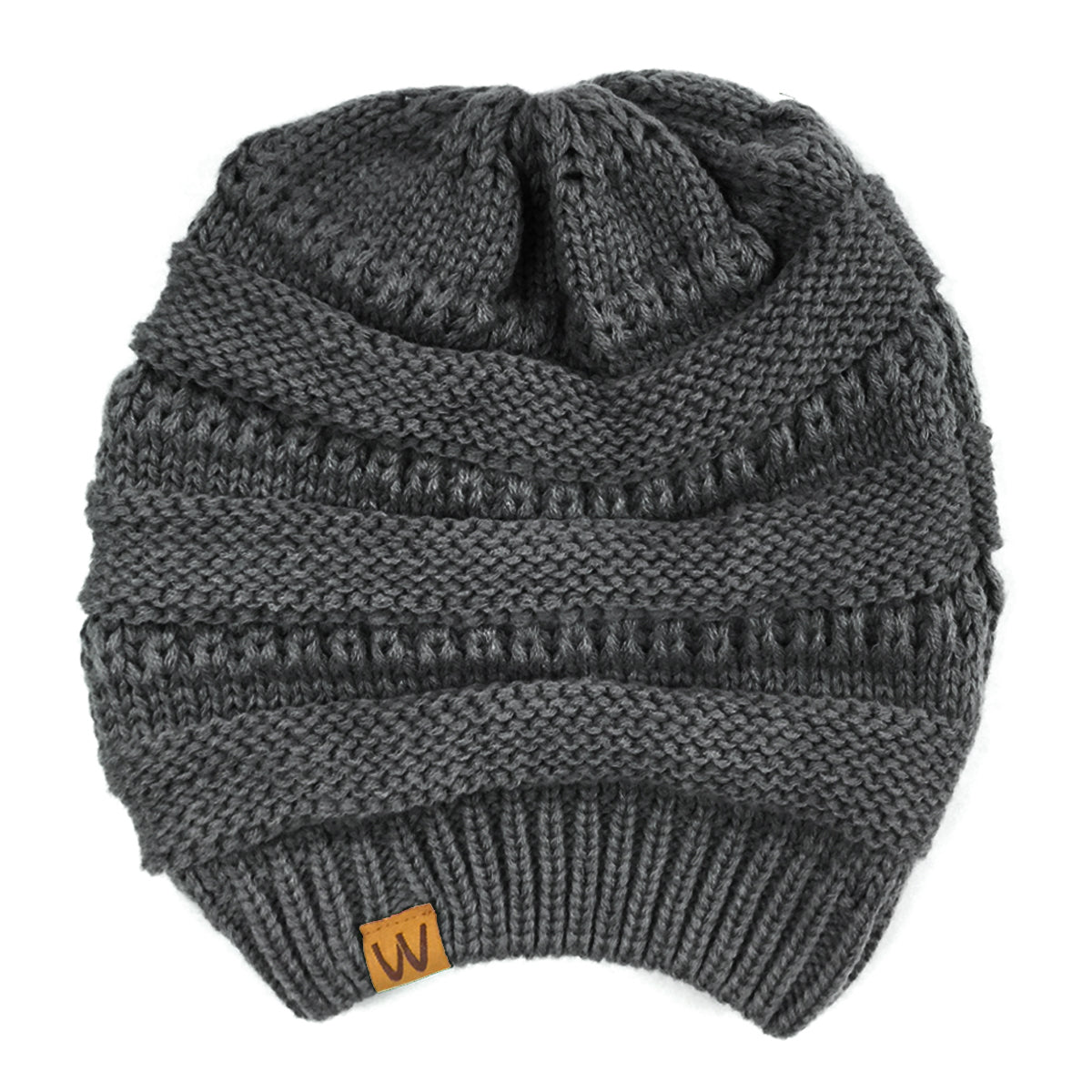 Wrapables Slouchy Winter Beanie Cap Hat, Charcoal Gray