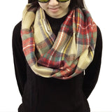 Wrapables Plaid Print Infinity Scarf, Red and Green