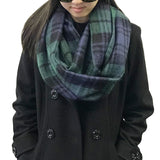 Wrapables Plaid Print Infinity Scarf, Blue and Green