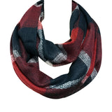 Wrapables Plaid Print Infinity Scarf, Navy and Wine