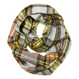 Wrapables Plaid Print Infinity Scarf, Tan and Orange