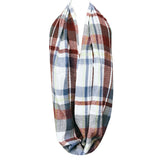 Wrapables Plaid Print Infinity Scarf, Gray and Wine