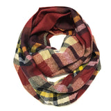 Wrapables Plaid Print Infinity Scarf, Red and Black