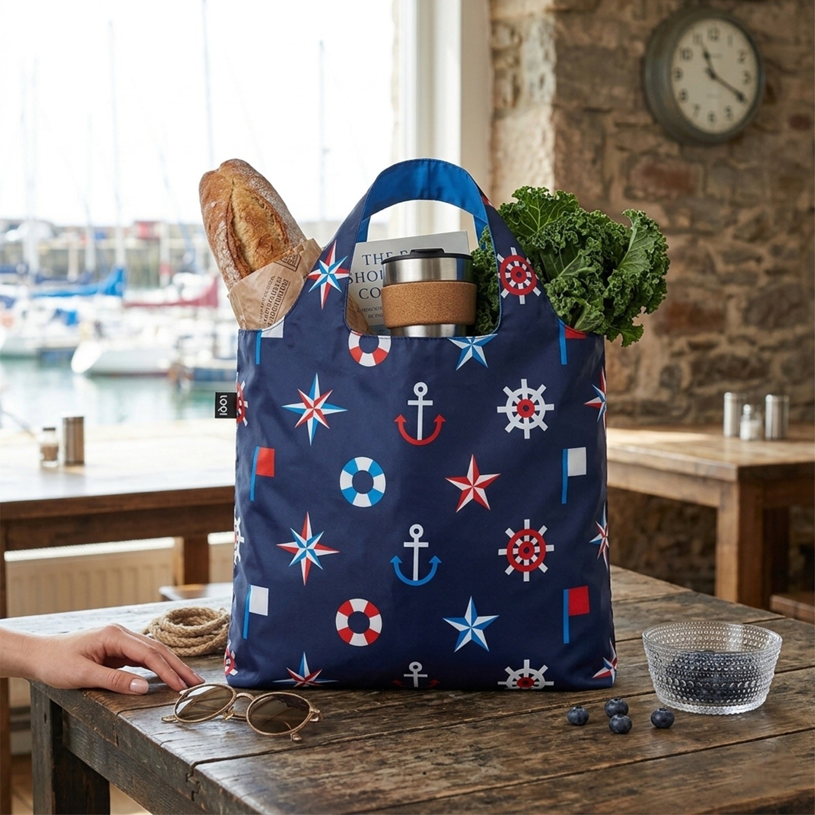 LOQI Nautical Classic Reusable Shopping Bag