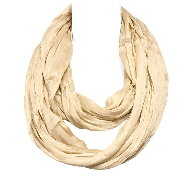 Wrapables Lightweight Silky Soft Infinity Loop Scarf, Champagne