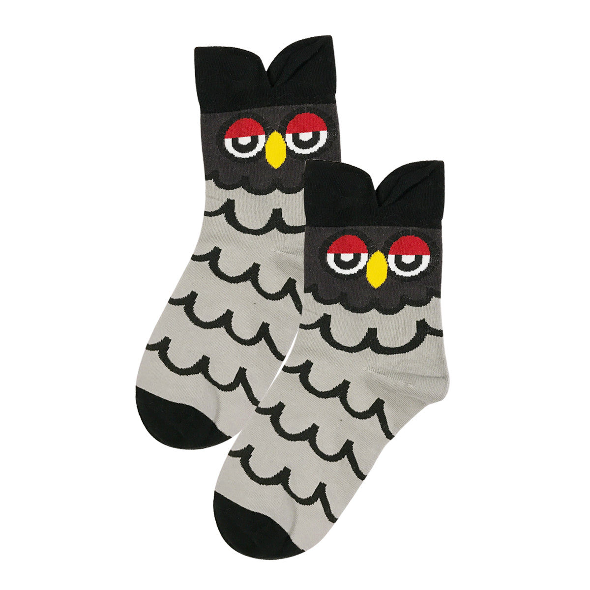 Wrapables Novelty Animal Print Crew Socks (Set of 5), Colorful Owl