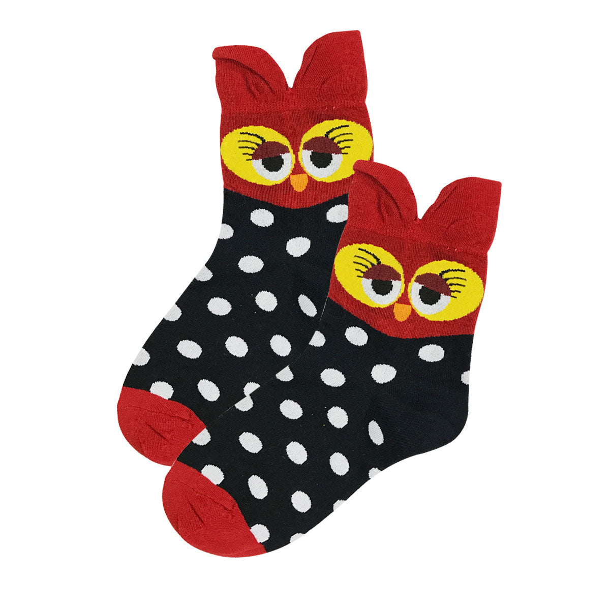 Wrapables Novelty Animal Print Crew Socks (Set of 5), Colorful Owl