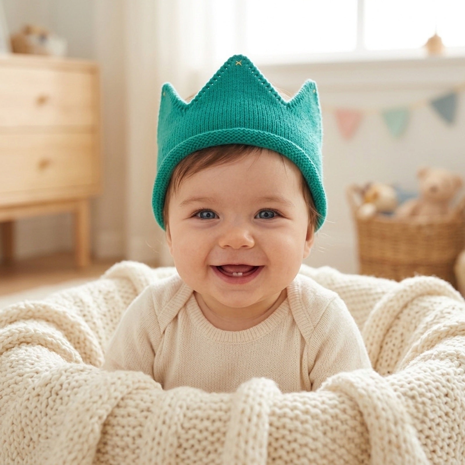 Wrapables Baby Boy & Girl Birthday Party Knitted Crown Headband Beanie Cap Hat