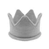 Wrapables Baby Boy & Girl Birthday Party Knitted Crown Headband Beanie Cap Hat, Gray