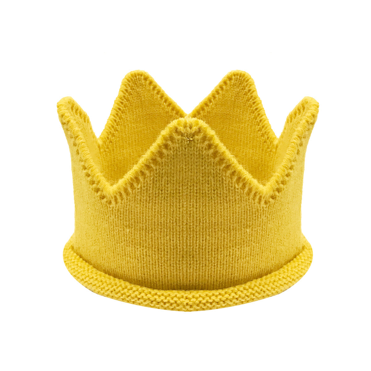 Wrapables Baby Boy & Girl Birthday Party Knitted Crown Headband Beanie Cap Hat, Yellow