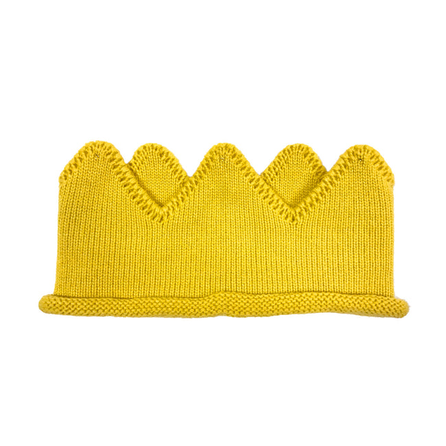 Wrapables Baby Boy & Girl Birthday Party Knitted Crown Headband Beanie Cap Hat, Yellow