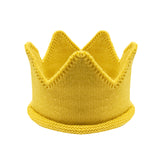 Wrapables Baby Boy & Girl Birthday Party Knitted Crown Headband Beanie Cap Hat, Yellow