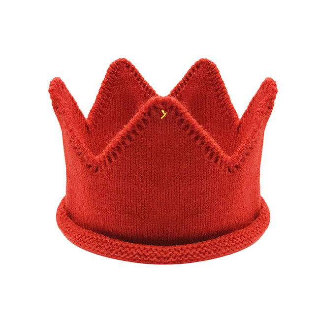 Wrapables Baby Boy & Girl Birthday Party Knitted Crown Headband Beanie Cap Hat, Red