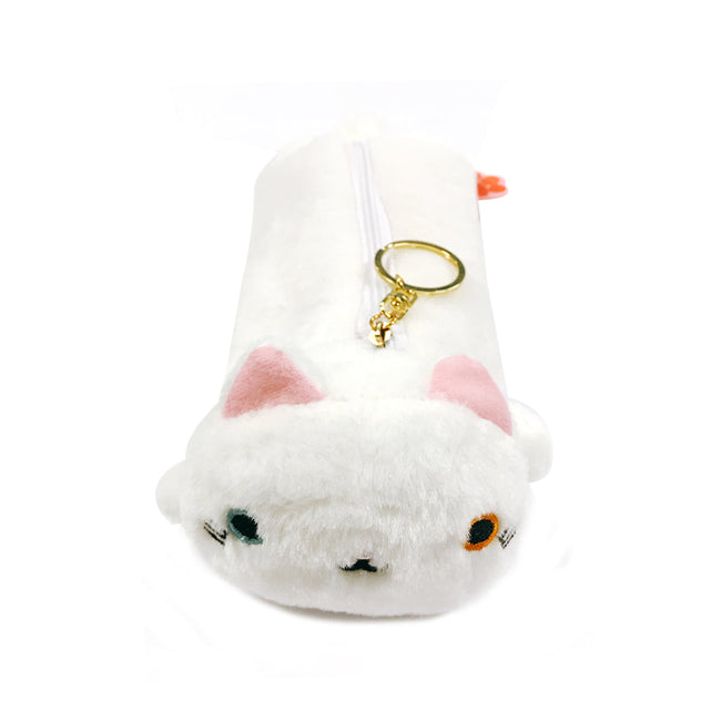 Wrapables Cute Cat Pouch Plush Pencil Case, White