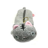 Wrapables Cute Cat Pouch Plush Pencil Case, Gray