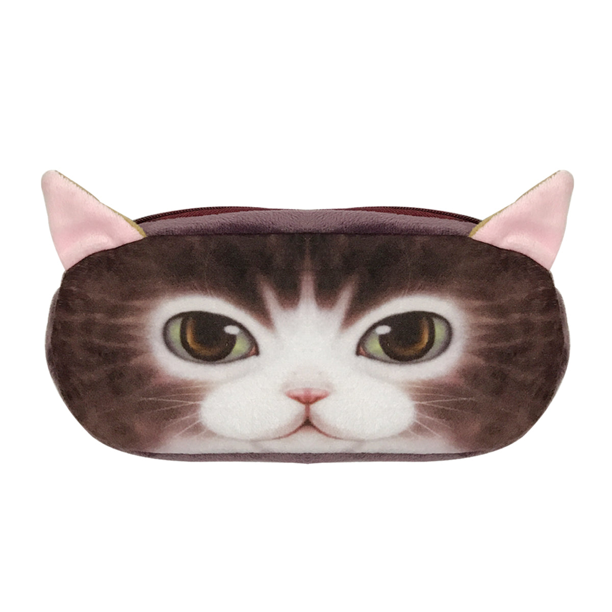 Wrapables Cat Face Zippered Pencil Case (Set of 2), Minx & Snowball