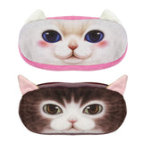 Wrapables Cat Face Zippered Pencil Case (Set of 2), Minx & Snowball