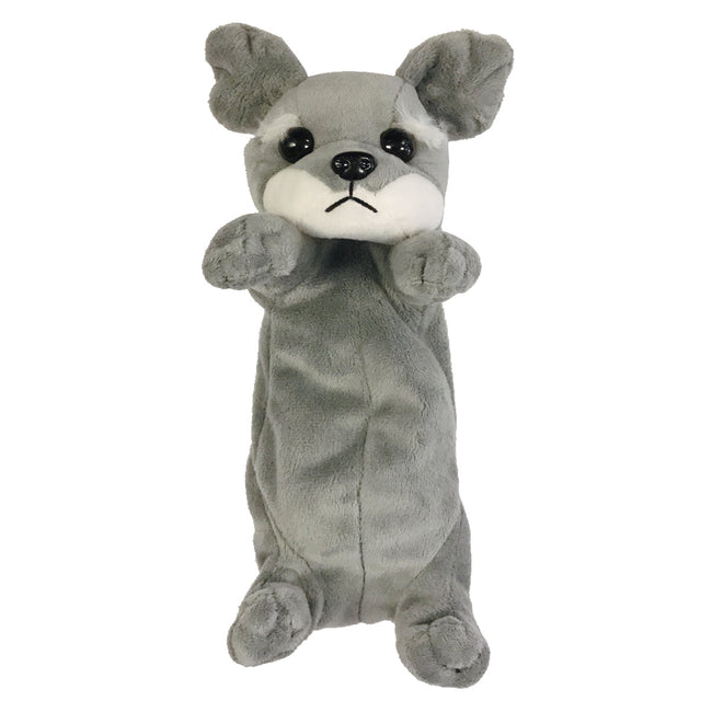 Wrapables Cute Puppy Pouch Plush Pencil Case, Schnauzer