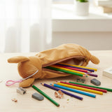 Wrapables Cute Puppy Pouch Plush Pencil Case, Gold Retriever