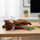 Wrapables Cute Puppy Pouch Plush Pencil Case, Boxer