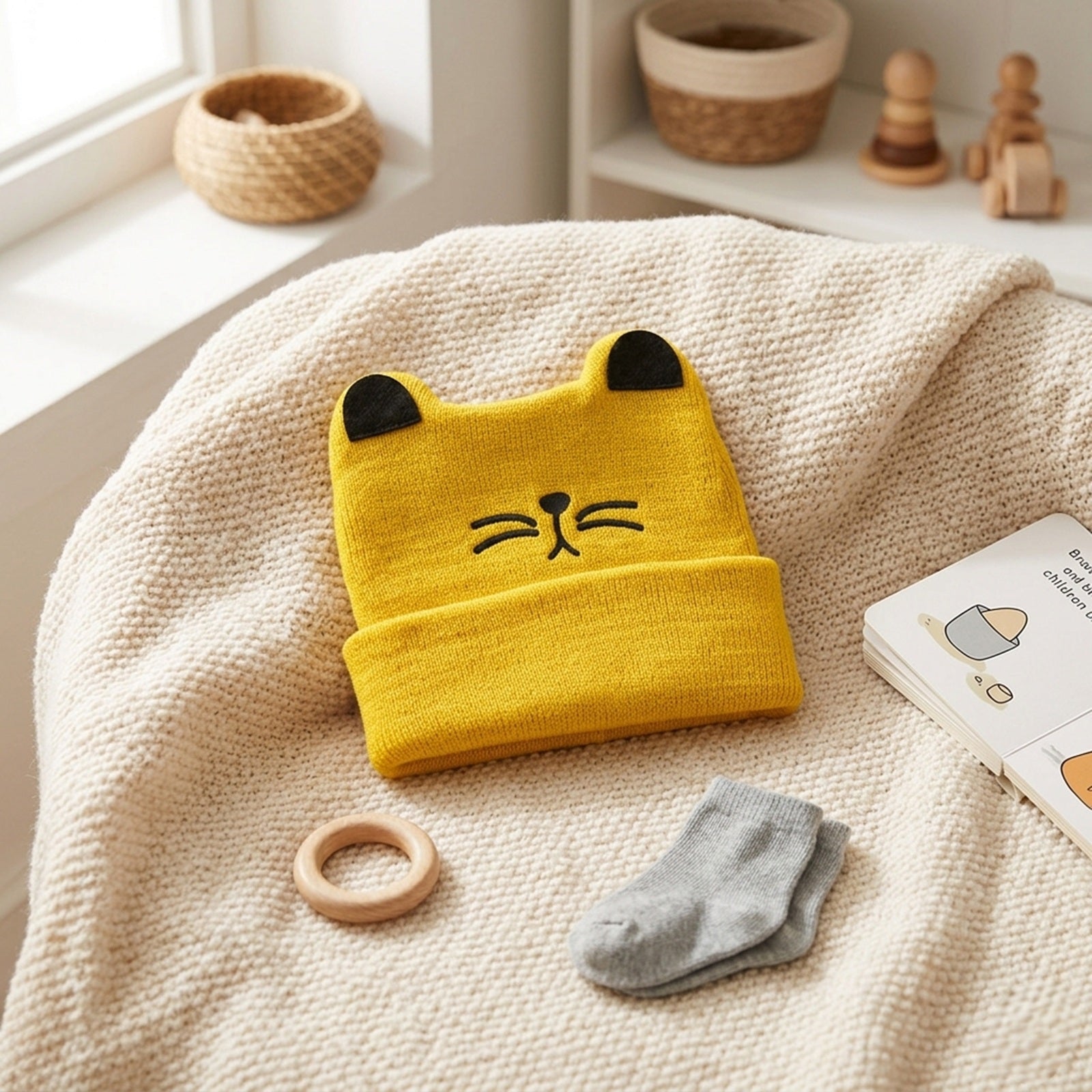 Wrapables Pretend Play Cat Beanie, Yellow