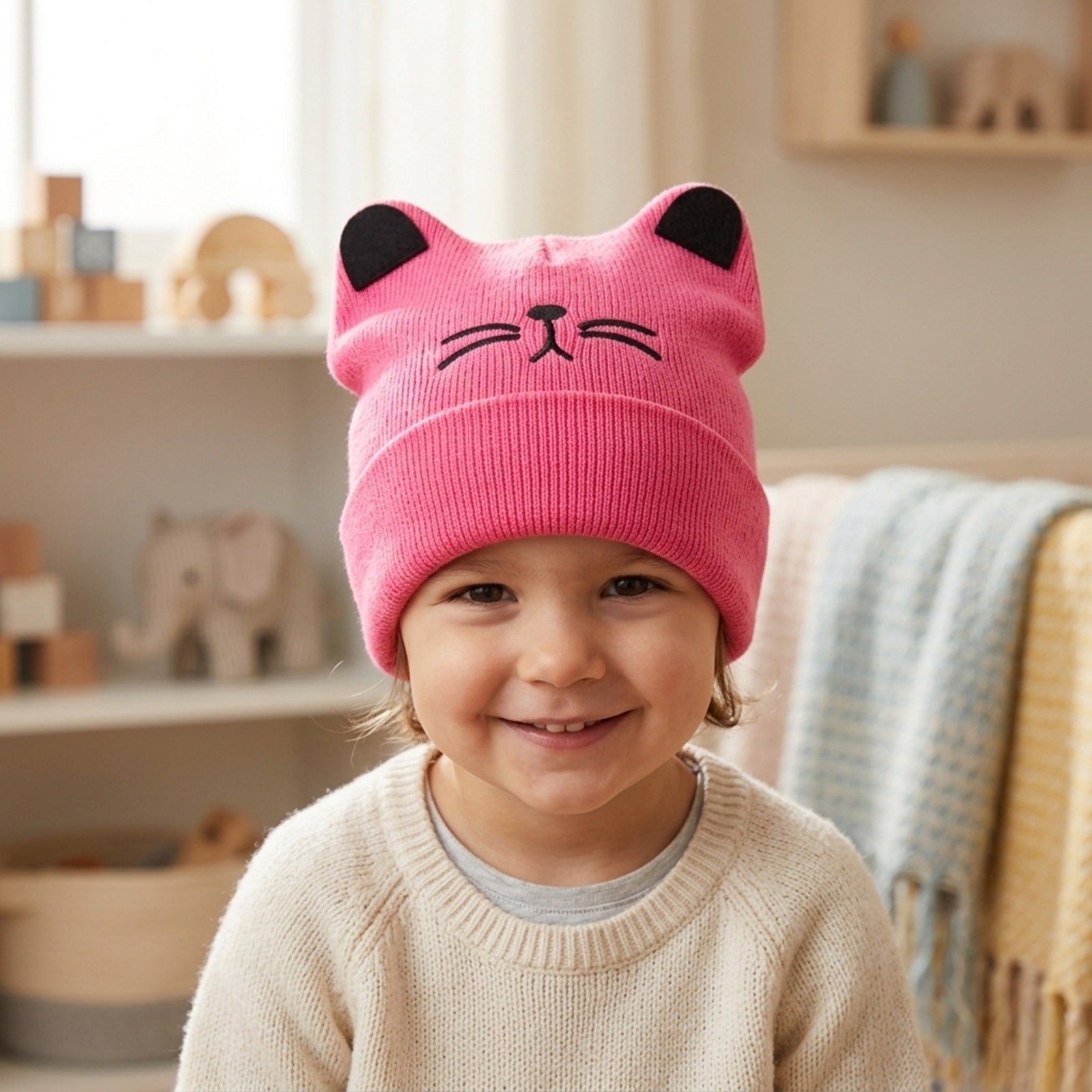 Wrapables Pretend Play Cat Beanie, Pink