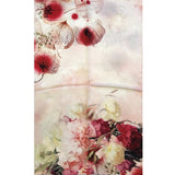 Wrapables Luxurious 100% Charmeuse Silk Long Scarf with Hand Rolled Edges, Pink Peonies