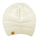 Wrapables Slouchy Winter Beanie Cap Hat, Cream