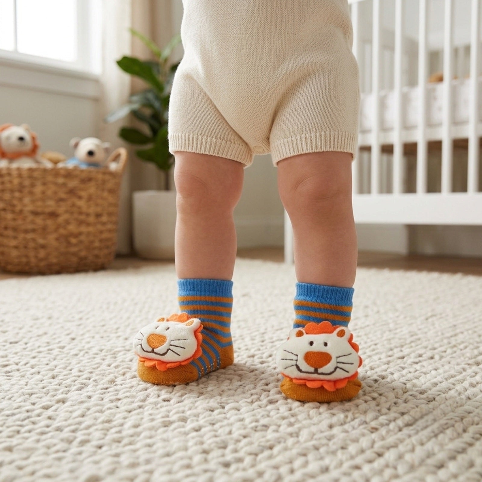 Wrapables Cute 3D Cartoon Anti-Skid Baby Booties Sock Slipper Shoes (Set of 6)