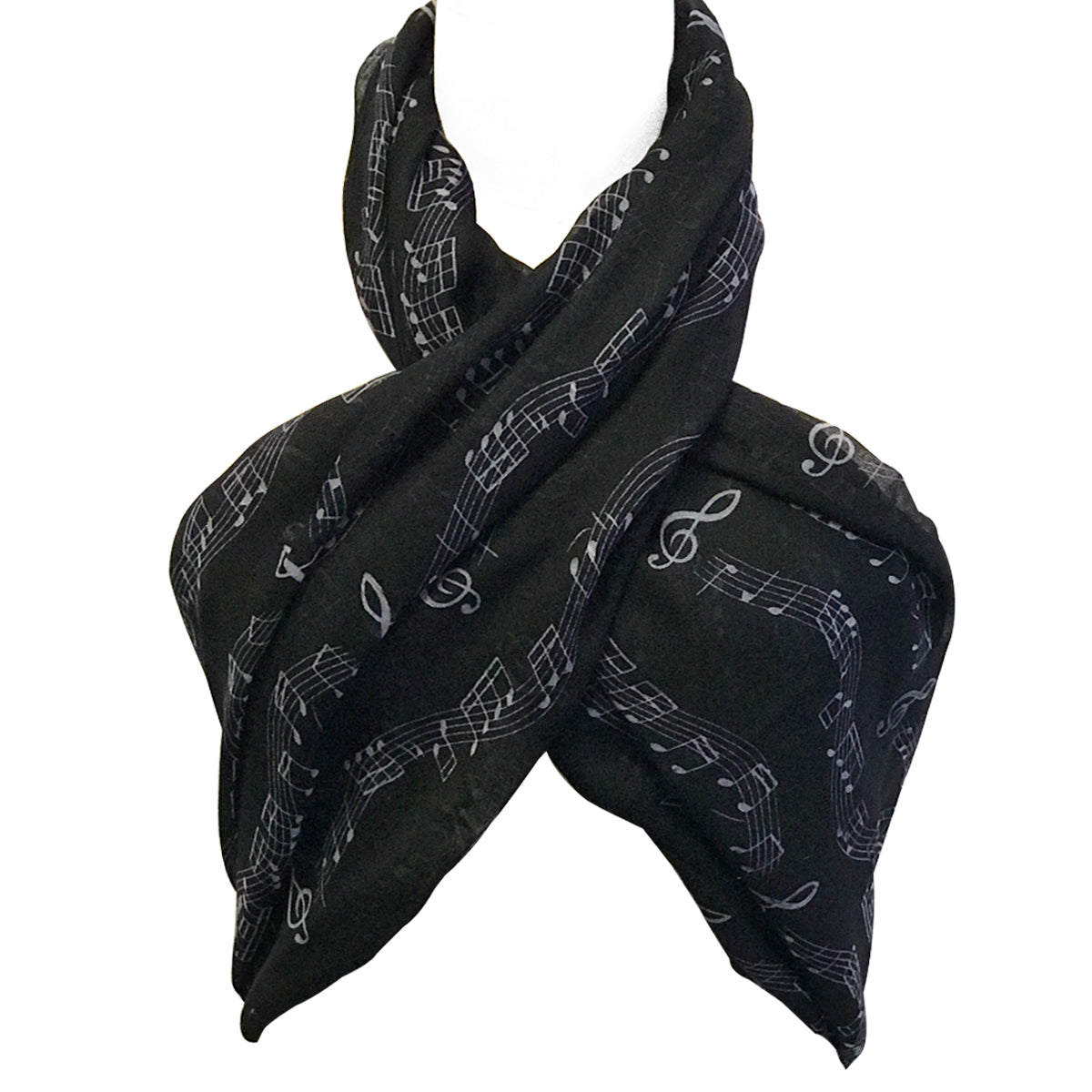 Wrapables Lightweight Musical Notes Infinity Scarf, Black