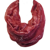 Wrapables Lightweight Musical Notes Infinity Scarf, Red