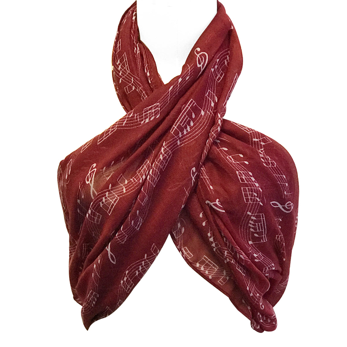Wrapables Lightweight Musical Notes Infinity Scarf, Red