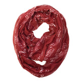 Wrapables Lightweight Musical Notes Infinity Scarf, Red
