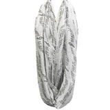 Wrapables Lightweight Musical Notes Infinity Scarf, White